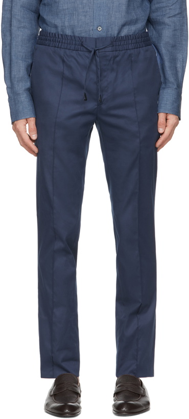 Photo: Brioni Blue Twill Sea Island Sydney Trousers