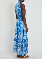 Borgo DE Nor Biba Printed Belted Cotton Maxi Dress Blue