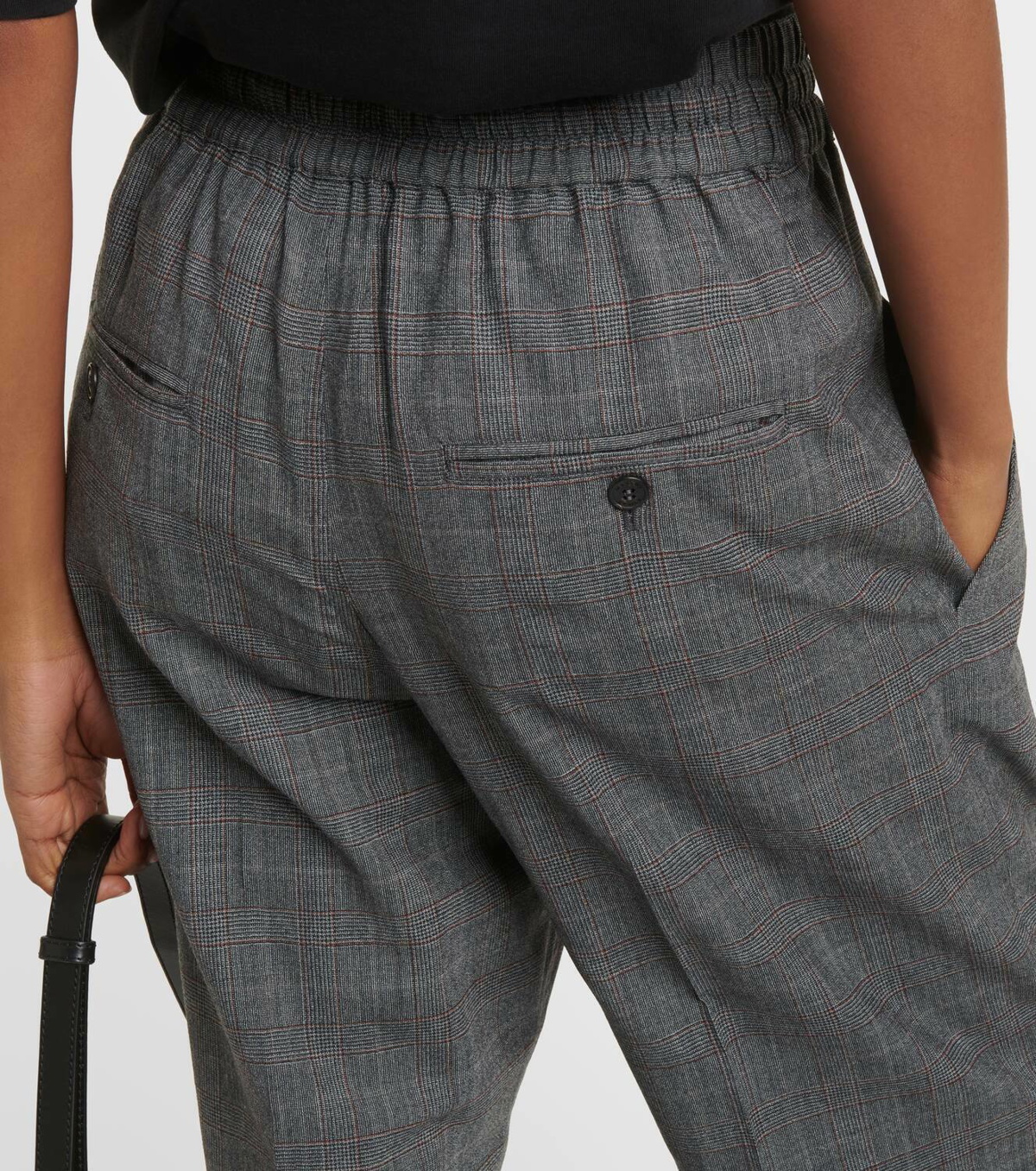 Buy Isabel Marant Etoile Grey Priska High Waisted Pants in Wool