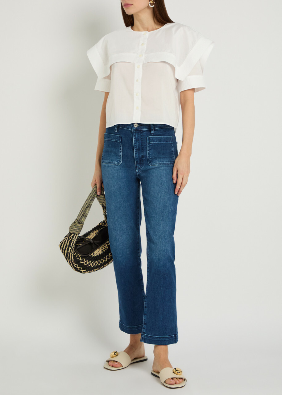 Frame Cape-effect Cotton Blouse White