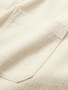 FRAME - Textured Cotton-Blend Polo Shirt - Neutrals