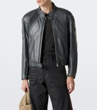 Gucci GG leather biker jacket