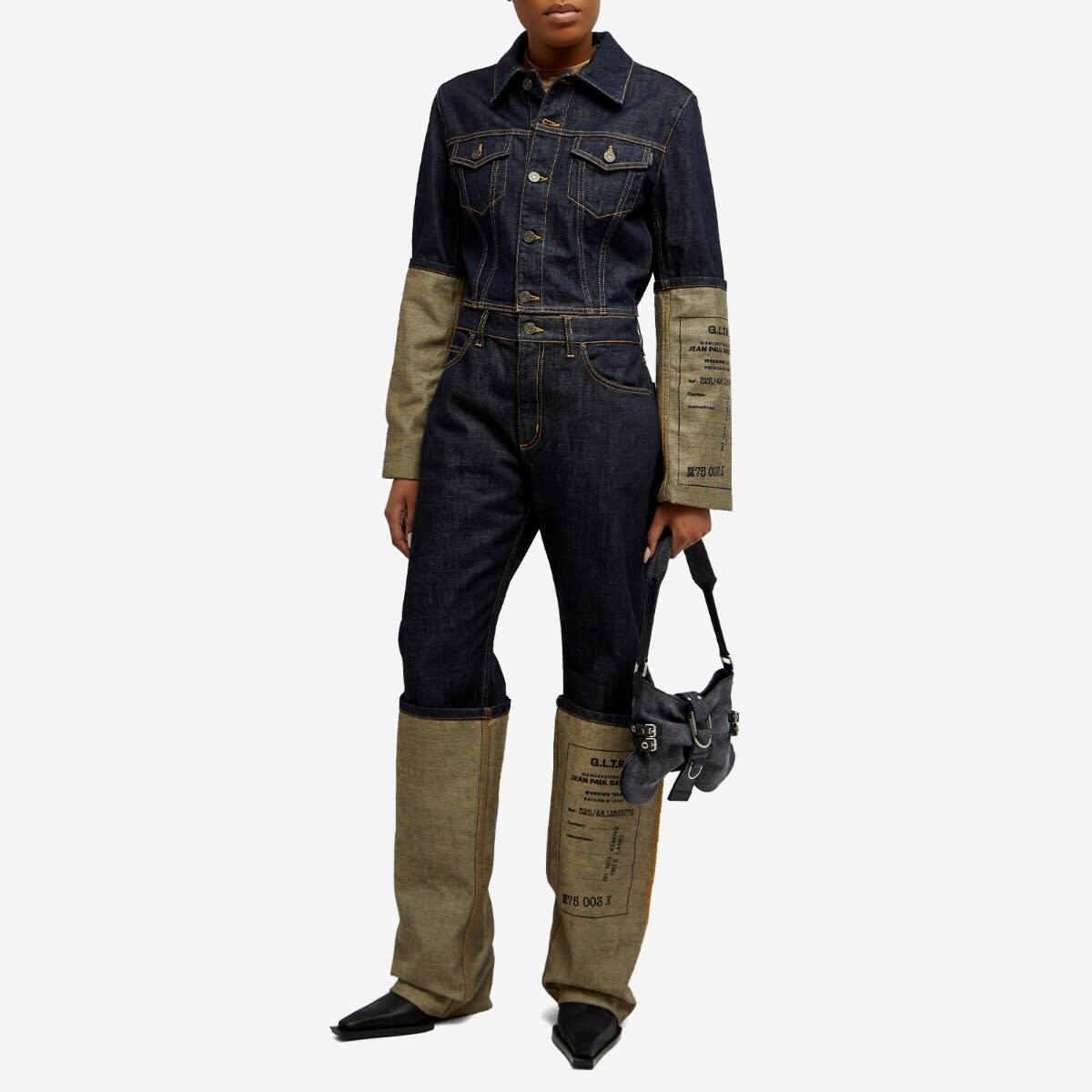 Veste Jean Paul Gaultier Vintage – Style Blazer Jeans, Dragon & Zodiaque, Taille 38 Femme, Occasion Très Bon état