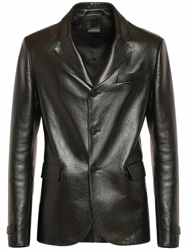Photo: VERSACE - Single Breasted Leather Jacket