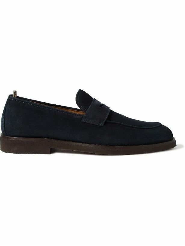 Photo: Officine Creative - Opera Suede Penny Loafers - Blue