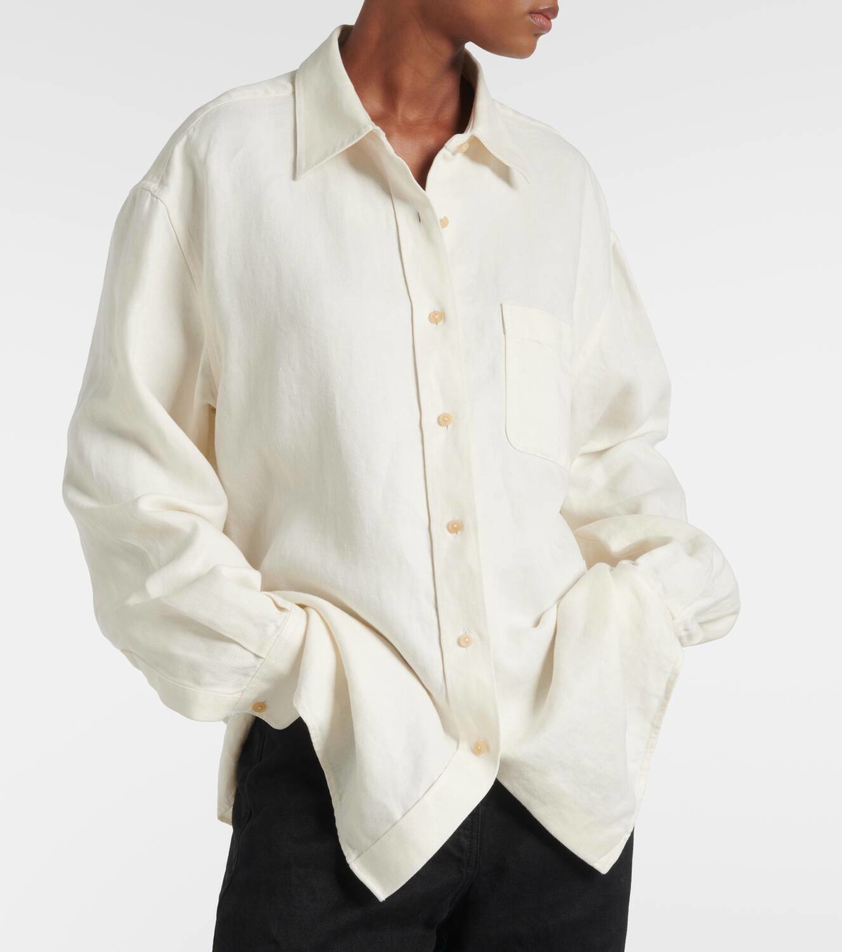The Row Nesson oversized linen denim shirt The Row