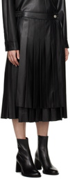 Han Kjobenhavn Black Pleated Faux-Leather Midi Skirt