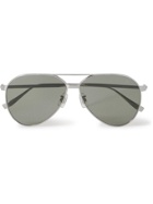 DUNHILL - Aviator-Style Silver-Tone Sunglasses