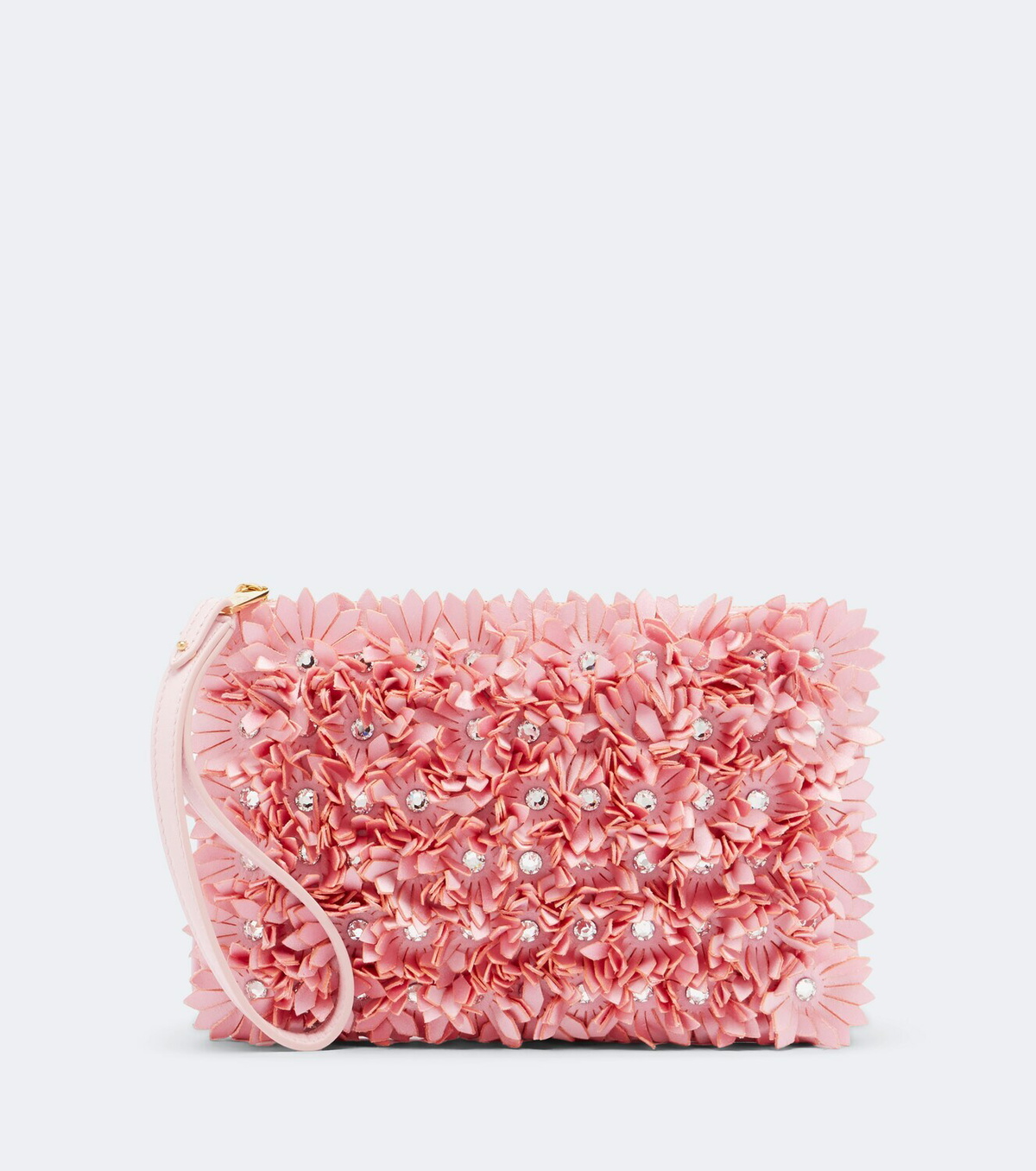 Valentino Garavani Floral-appliqué satin pouch