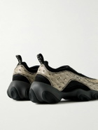 Oakley Factory - Brain Dead Flesh Panelled Textured-Leather, Nubuck, Mesh and Scuba Slip-On Sneakers - Neutrals
