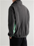 7 DAYS ACTIVE - Striped Logo-Embroidered Recycled-Fleece Half-Zip Sweatshirt - Gray