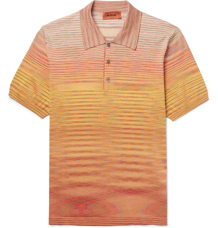 Photo: Missoni - Space-Dyed Knitted Cotton Polo Shirt - Men - Orange