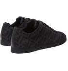 Fendi - Leather-Trimmed Logo-Jacquard Mesh Sneakers - Black