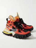 Nike - Off-White Terra Forma Rubber-Trimmed Canvas and Suede Sneakers - Orange