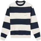 Drôle de Monsieur Striped Logo Crew Sweat
