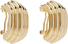 ANINE BING Gold Chunky Ribbed Earrings