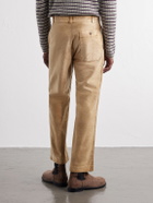 Auralee - Straight-Leg Garment-Dyed Cotton-Moleskin Trousers - Brown