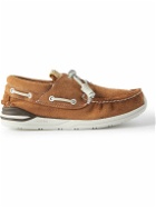 Visvim - Hockney-Folk Suede Boat Shoes - Brown
