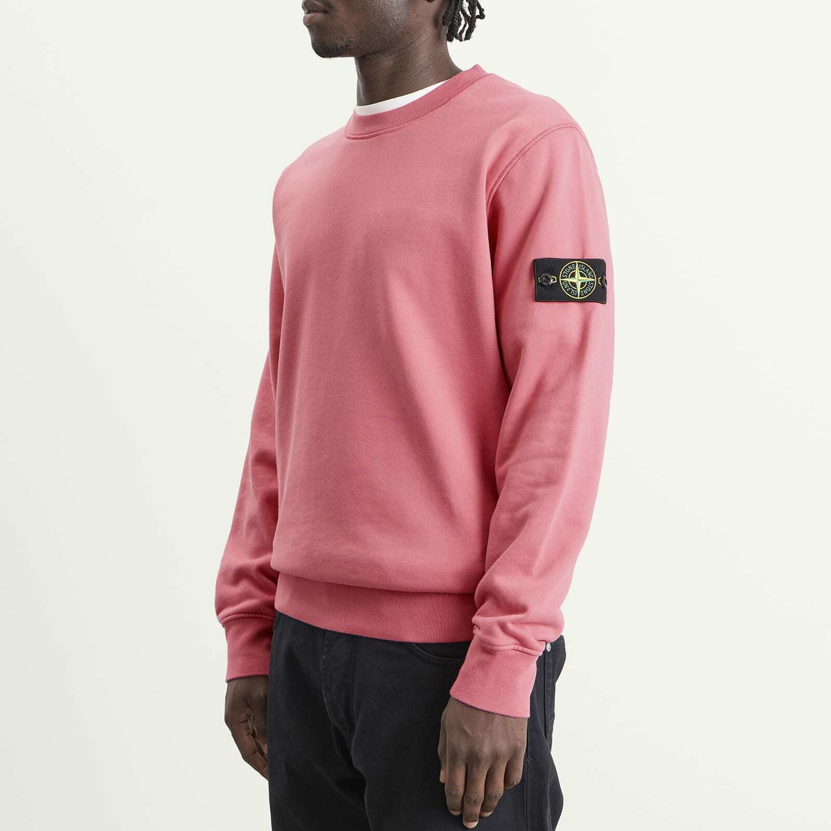 Stone Island Men's Organic Cotton Fleece Sweatshirt in Geranium