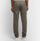 Canali - Herringbone Stretch-Cotton Trousers - Brown