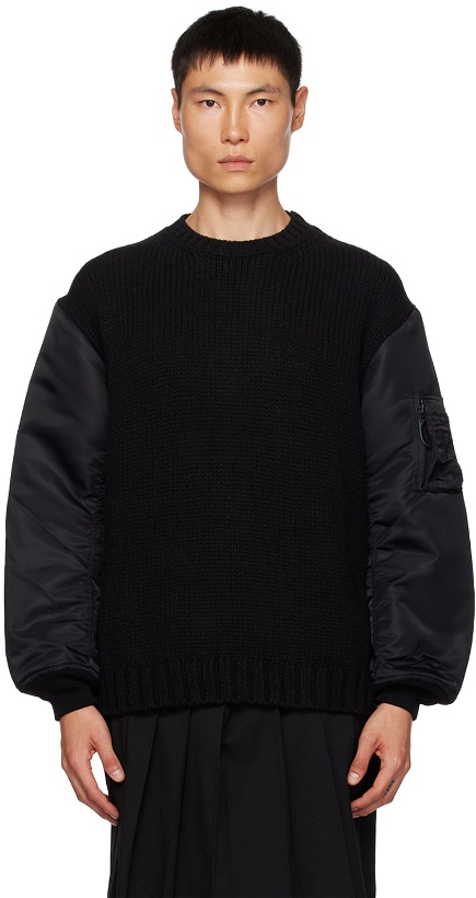 Photo: UNDERCOVER Black Paneled Sweater