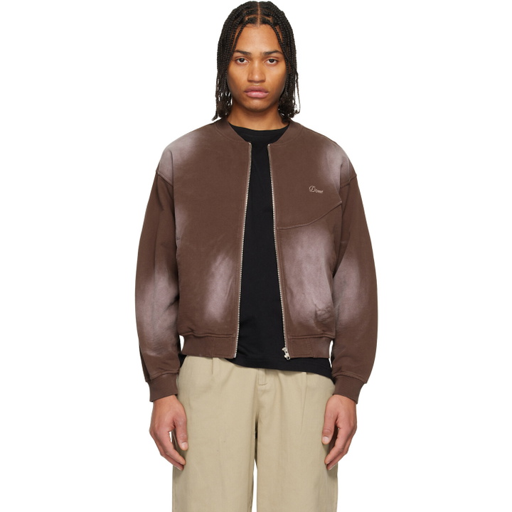 Photo: Dime Brown Faded Fleece Bomber Jacket