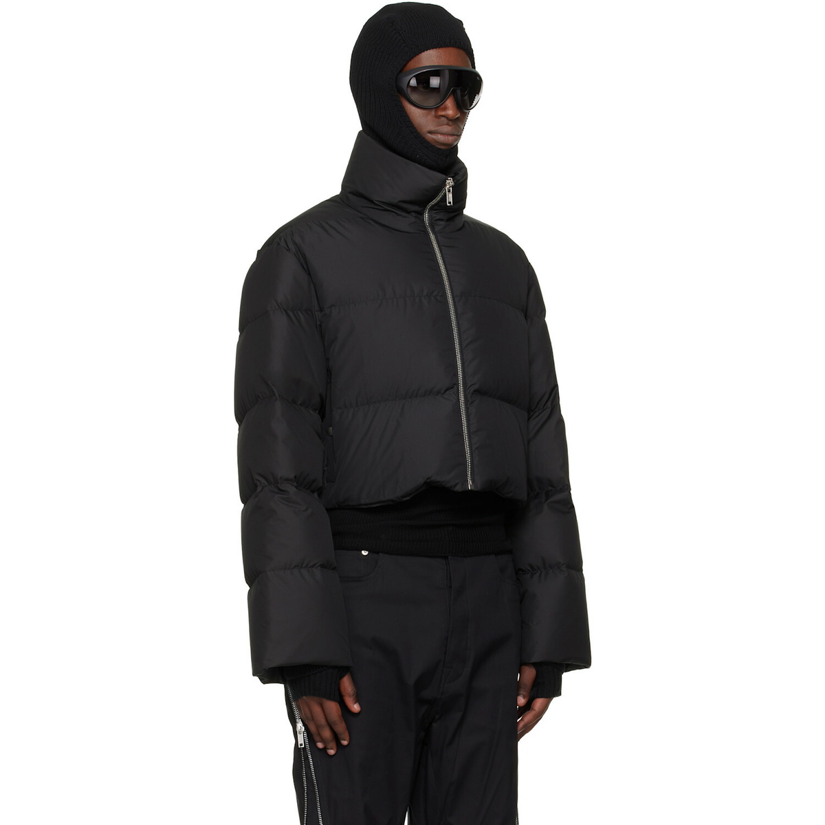 Rick Owens Moncler + Rick Owens Black Cropped Cyclopic Down Jacket