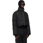Rick Owens Moncler + Rick Owens Black Cropped Cyclopic Down Jacket