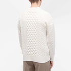 Norse Projects Men's Arild Cable Crew Knit in Ecru