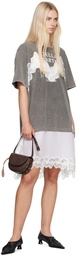 Stella McCartney Gray & White T-Shirt Midi Dress