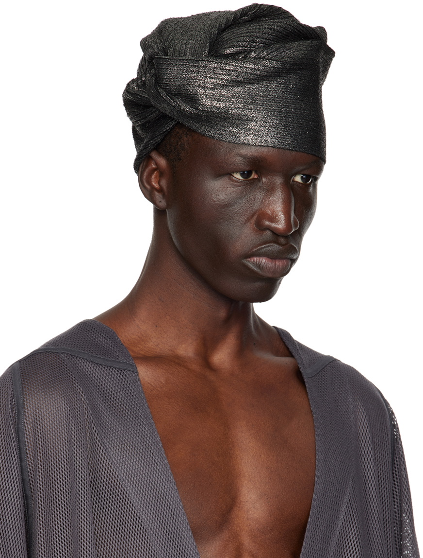 Julius Knott Julius Silver & Black Knot Beanie Julius