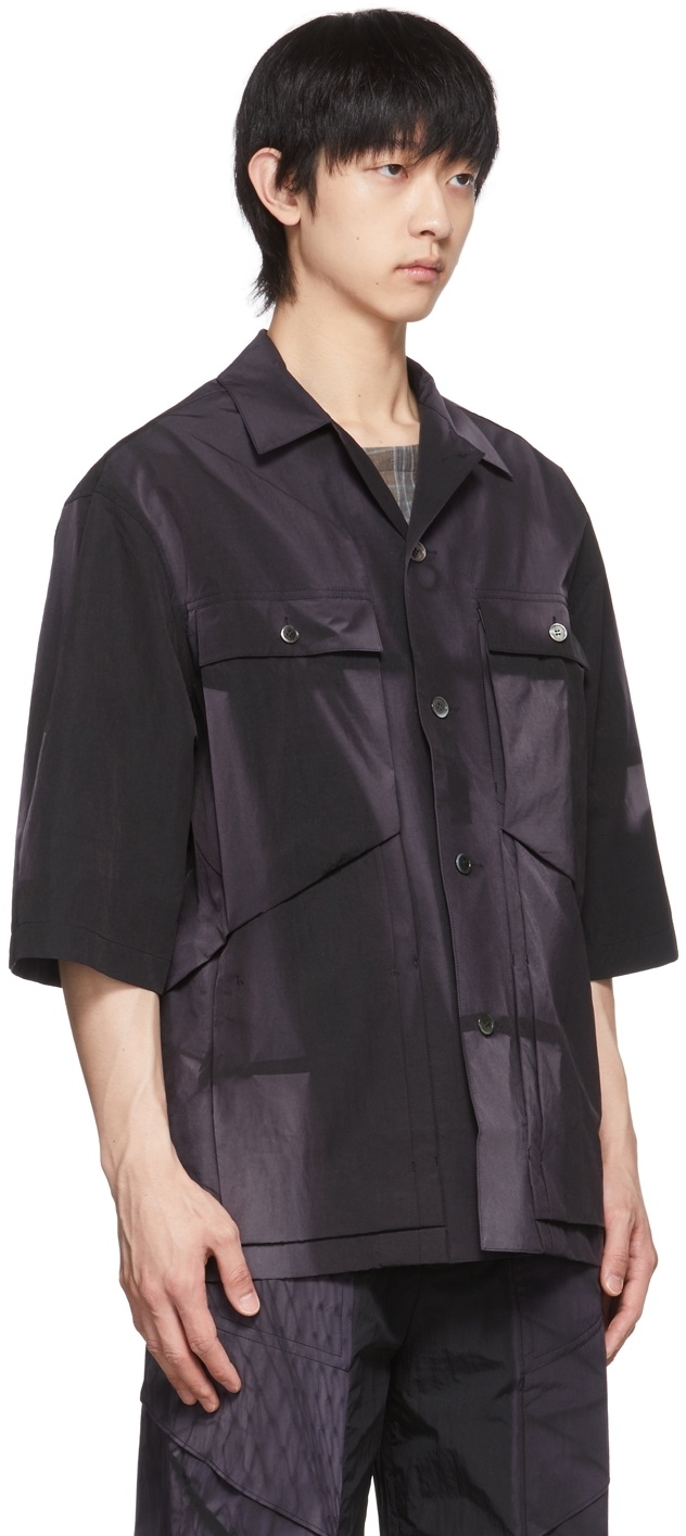 JiyongKim Black Nylon Shirt