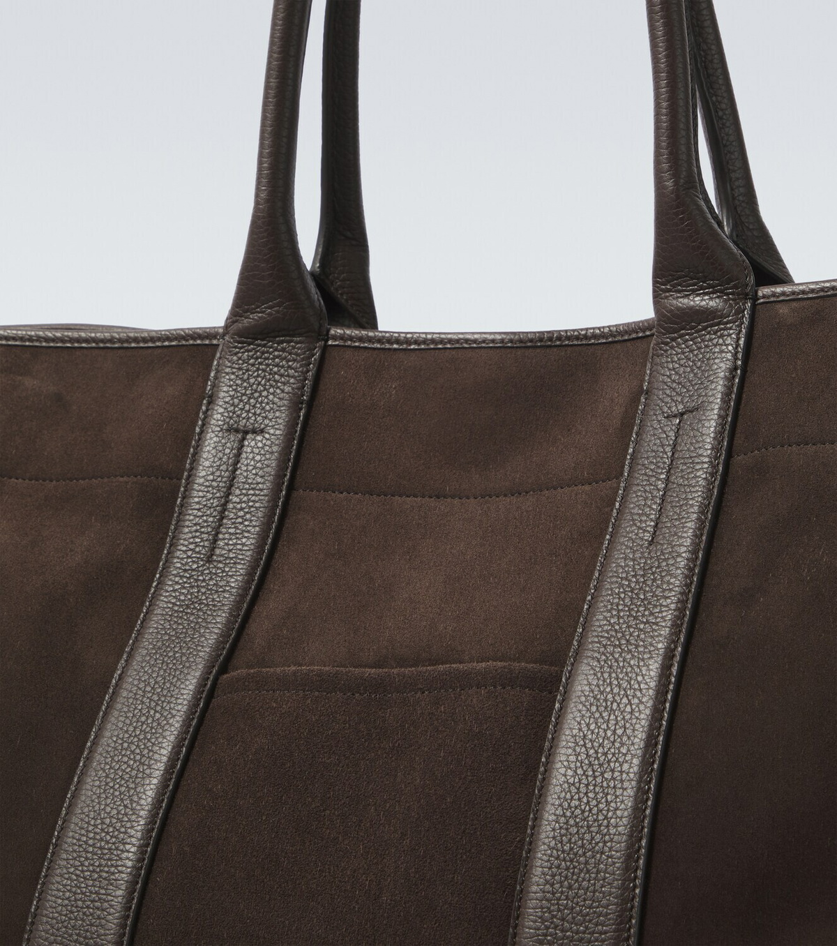 Tom Ford Leather-trimmed suede tote bag