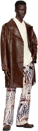 Séfr Brown Pancho Leather Coat