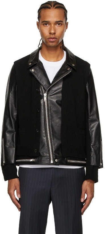 Photo: Undercover Black Wool & Leather Jacket
