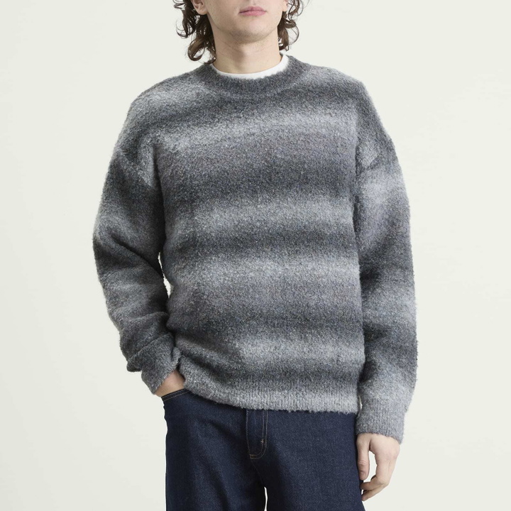 Photo: FrizmWORKS Men's Gradation Boucle Knit in Gray