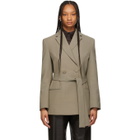 Michael Lo Sordo Taupe Wool Double-Breasted Boy Blazer