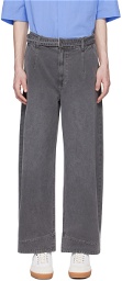 Solid Homme Gray Cinch Belt Jeans