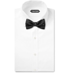 Alexander McQueen - Pre-Tied Embroidered Checked Silk-Jacquard Bow Tie - Gray