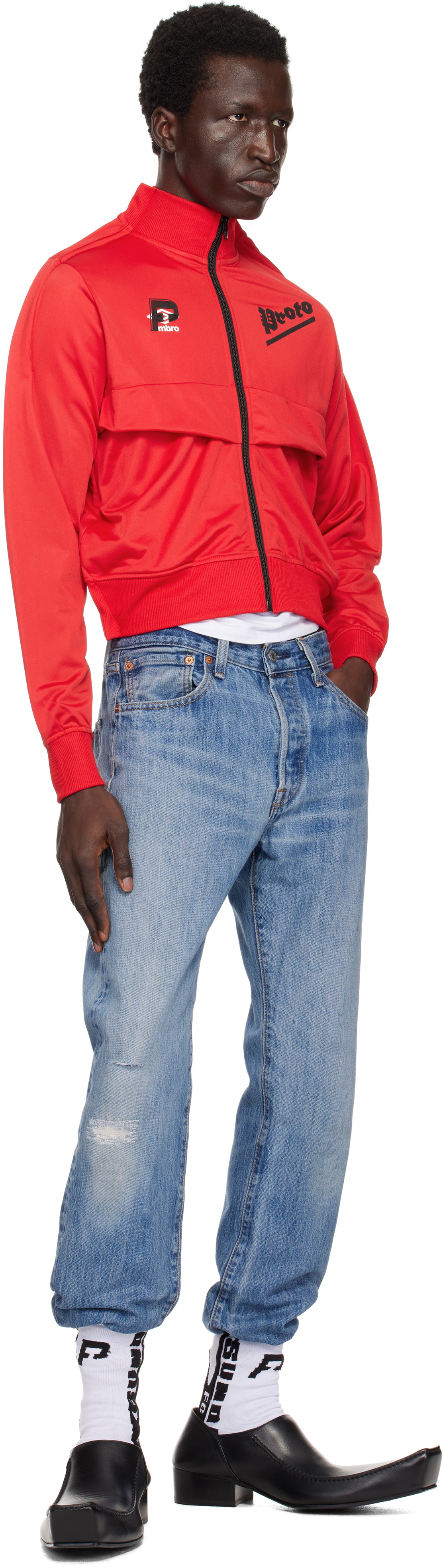 Prototypes Red Cropped Track Jacket PROTOTYPES