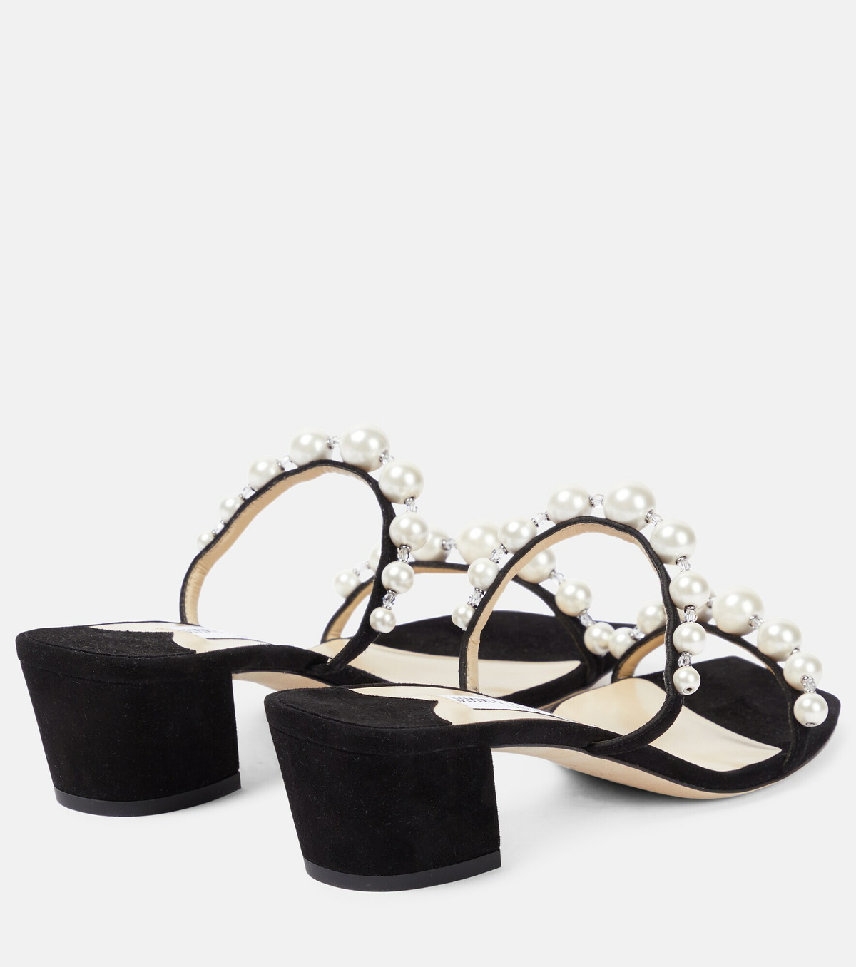 Jimmy Choo - Amara 45 embellished suede sandals Jimmy Choo