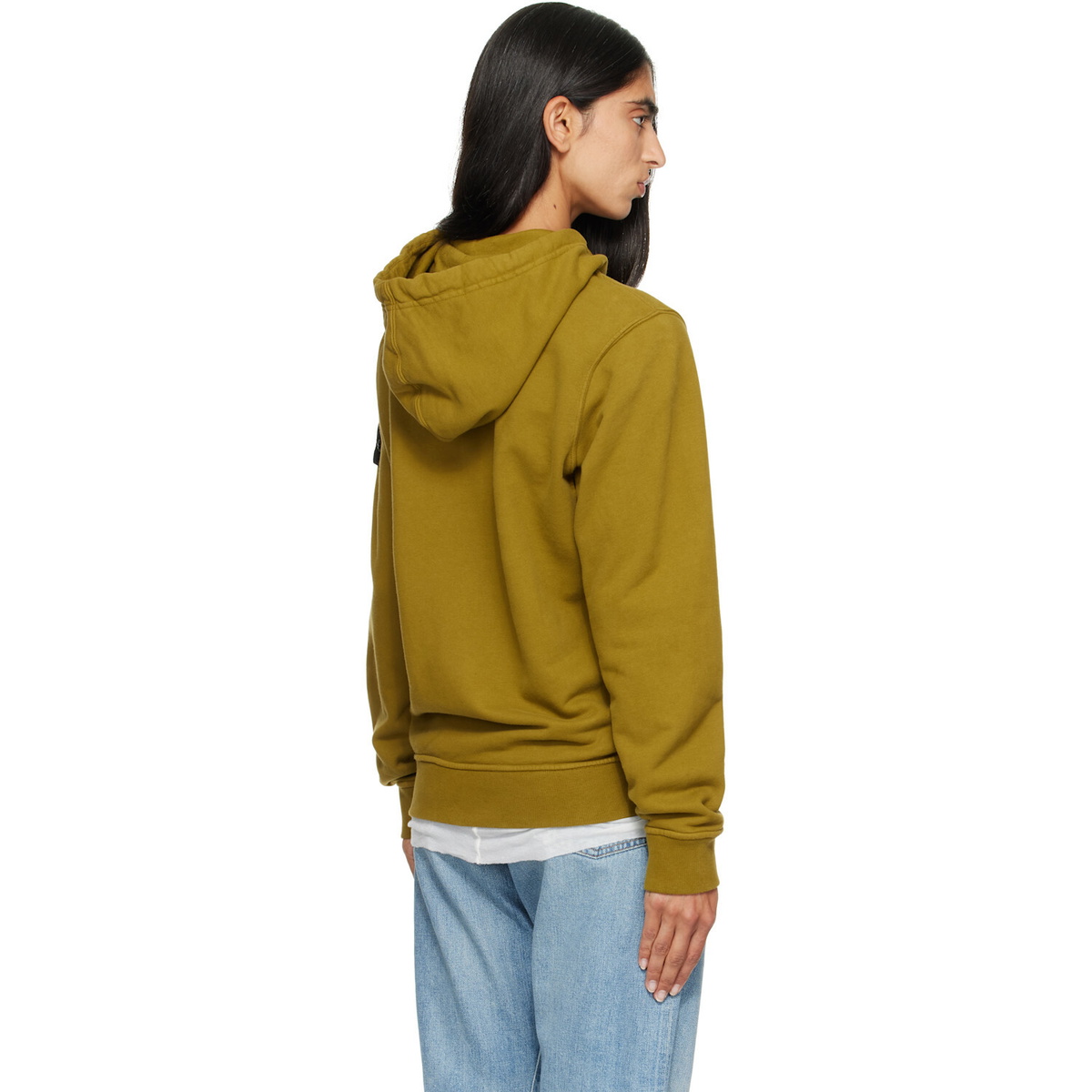 Stone Island Khaki 6100048 Brushed Organic Cotton Fleece Hoodie