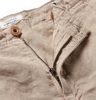 Hartford - Slim-Fit Linen-Chambray Drawstring Shorts - Men - Beige