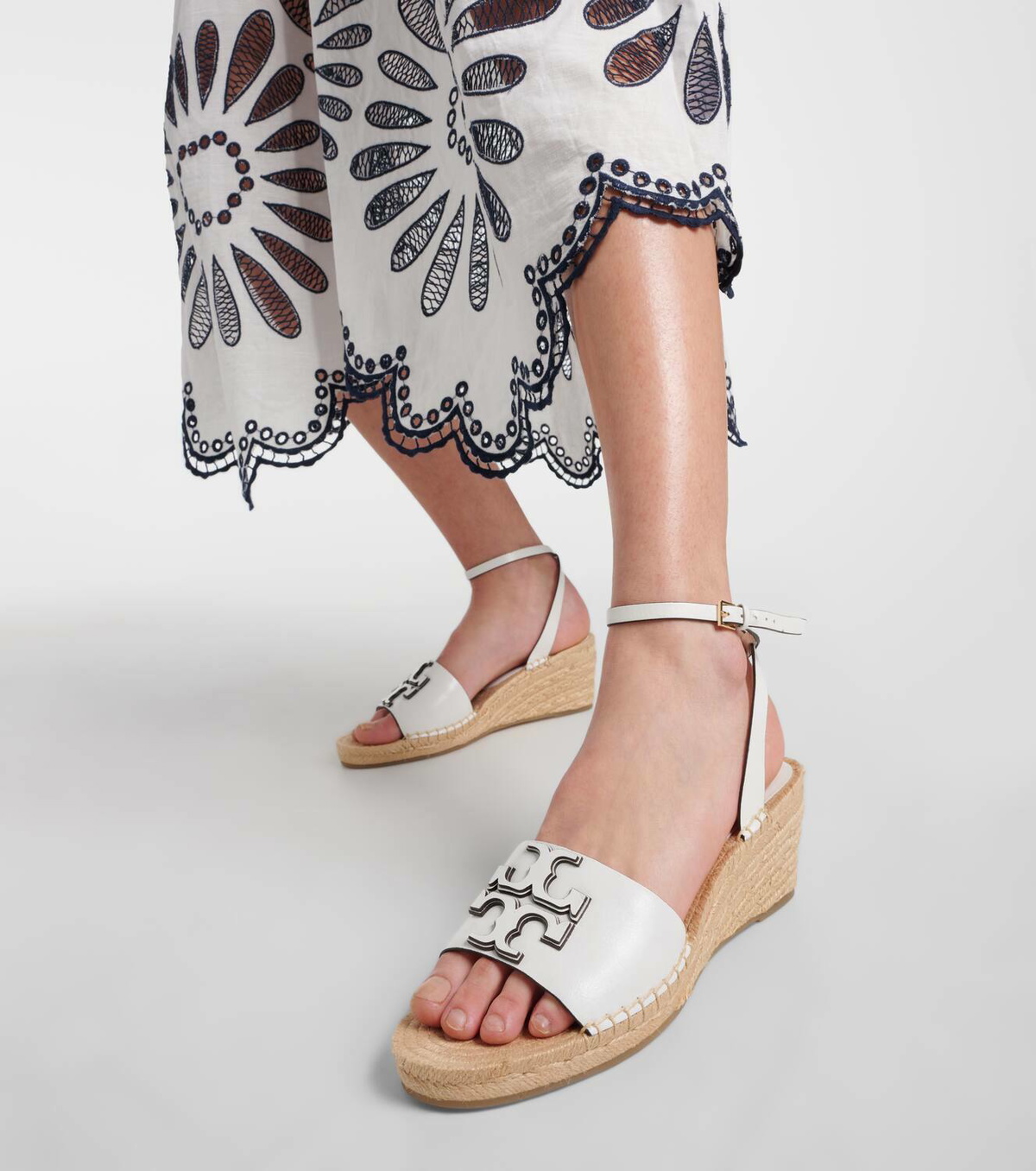 Tory Burch Ines leather espadrille wedges