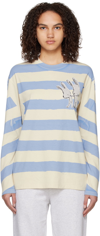 Photo: Stella McCartney Off-White & Blue Bunny Long Sleeve T-Shirt