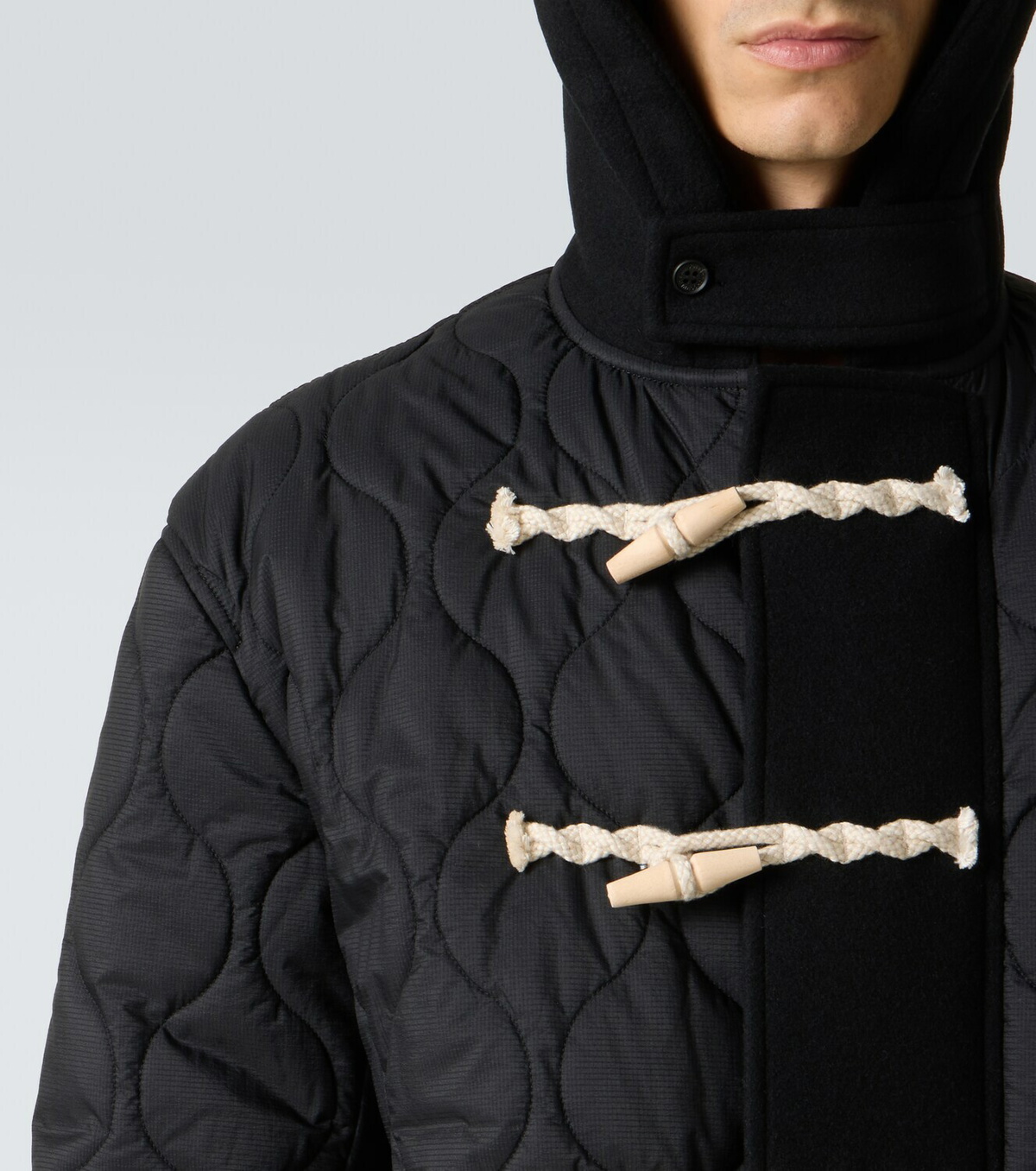 Comme des Garçons Homme Quilted wool duffel coat
