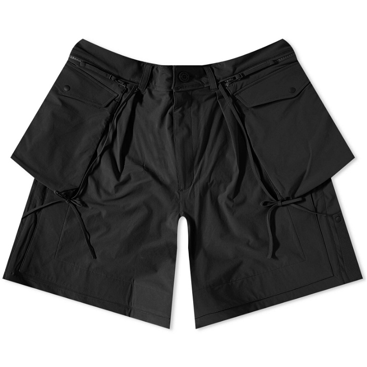 Photo: GOOPiMADE x Acrypsis Duet R-Shield Strap Shorts in Black