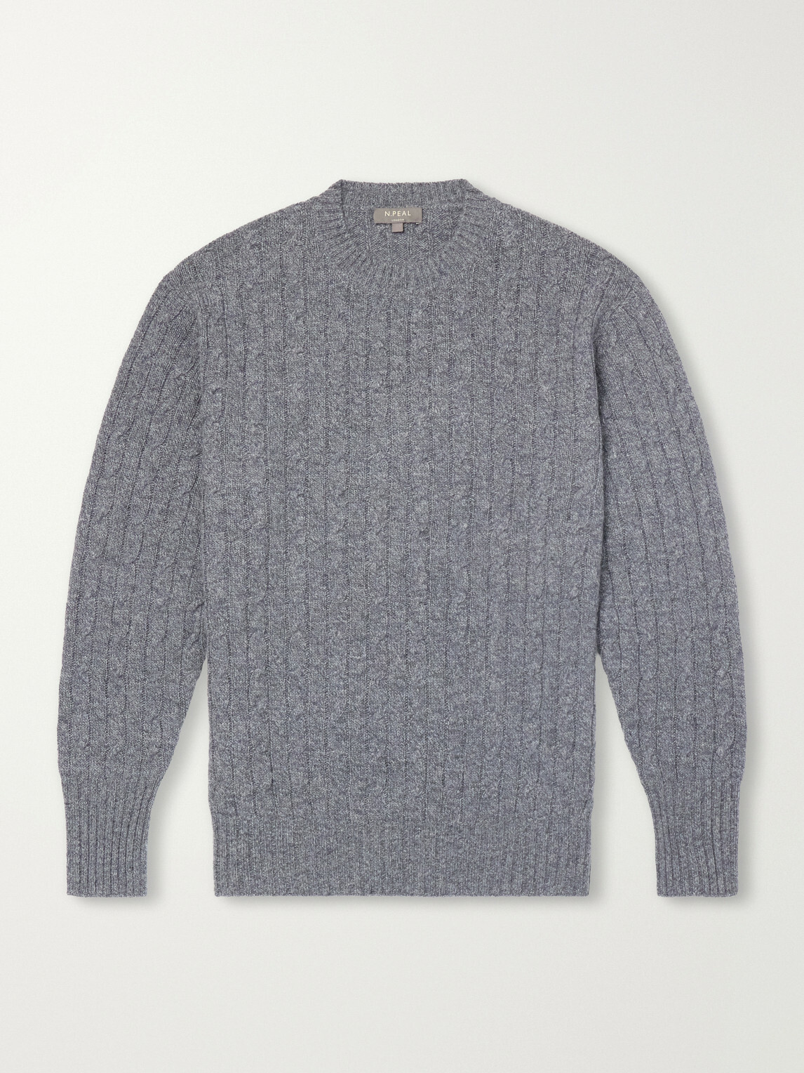 N.PEAL - Thames Cable-Knit Cashmere Sweater - Gray