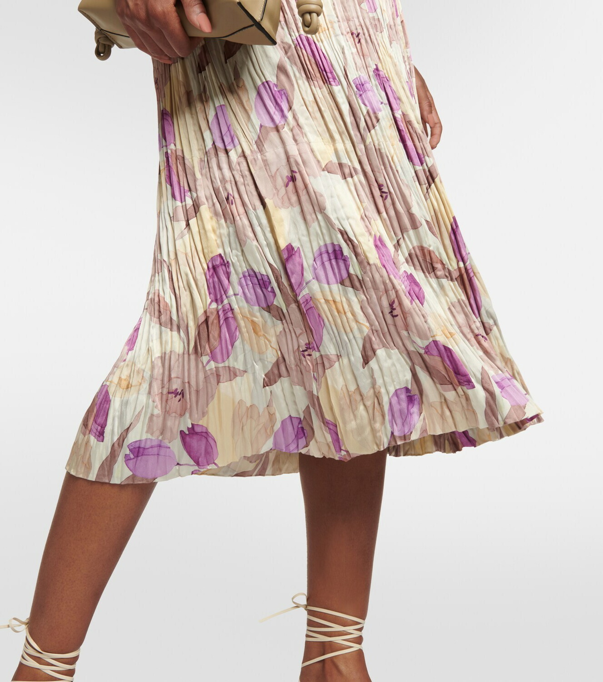 VINCE V-neck Pleated Dress main image 1