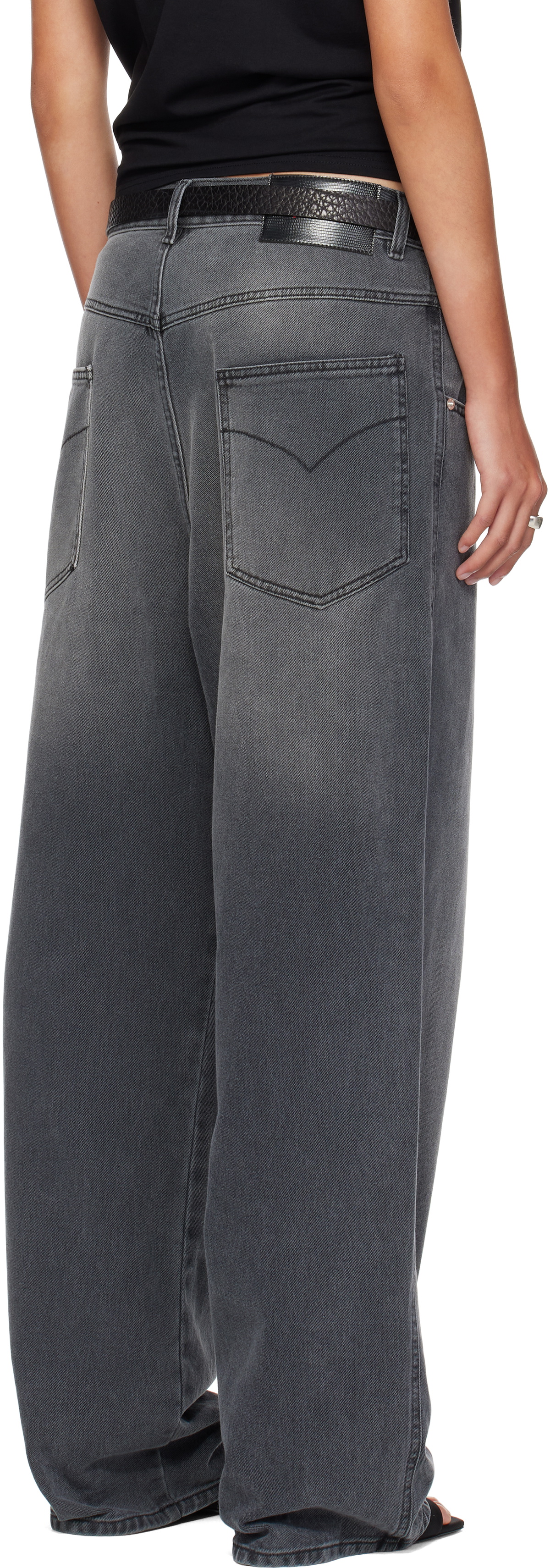 LU'U DAN Gray Kriss Kross Jeans